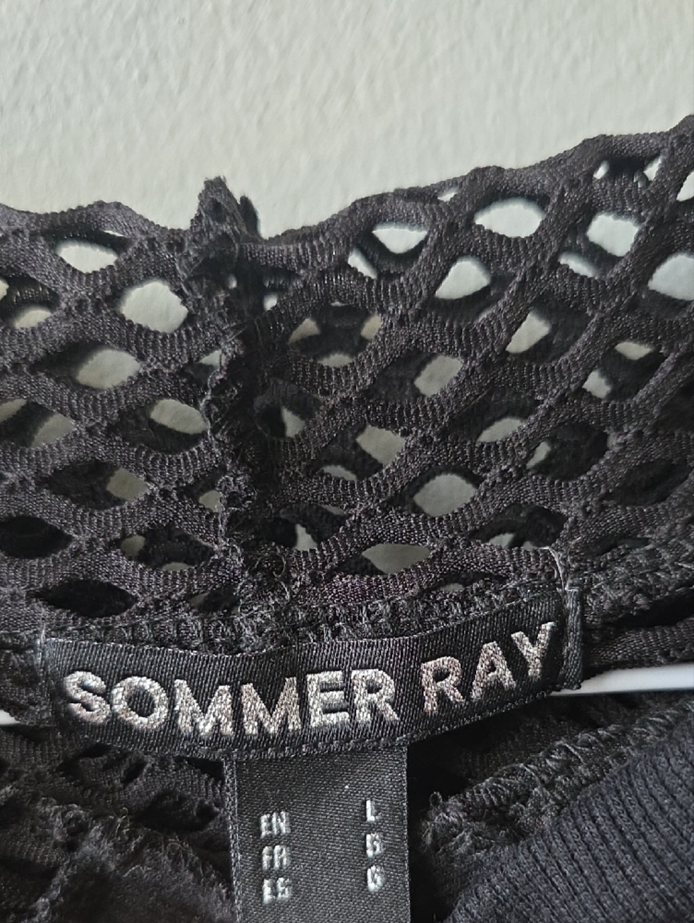 Black Mesh Cropped Hoodie - Picture 4 of 5
